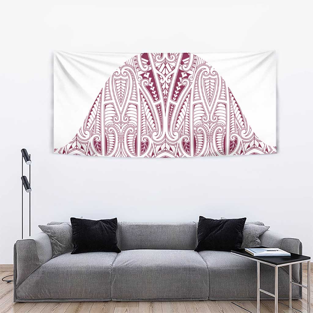 Queensland Maori Rugby Nga Hau e Wha Tapestry White Motif