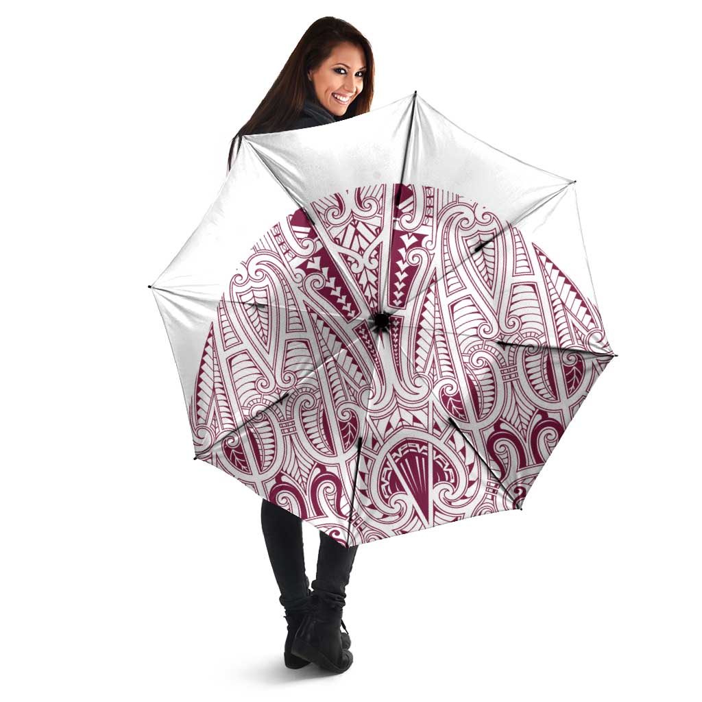 Queensland Maori Rugby Nga Hau e Wha Umbrella White Motif - Polynesian Pride