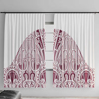 Queensland Maori Rugby Nga Hau e Wha Window Curtain White Motif
