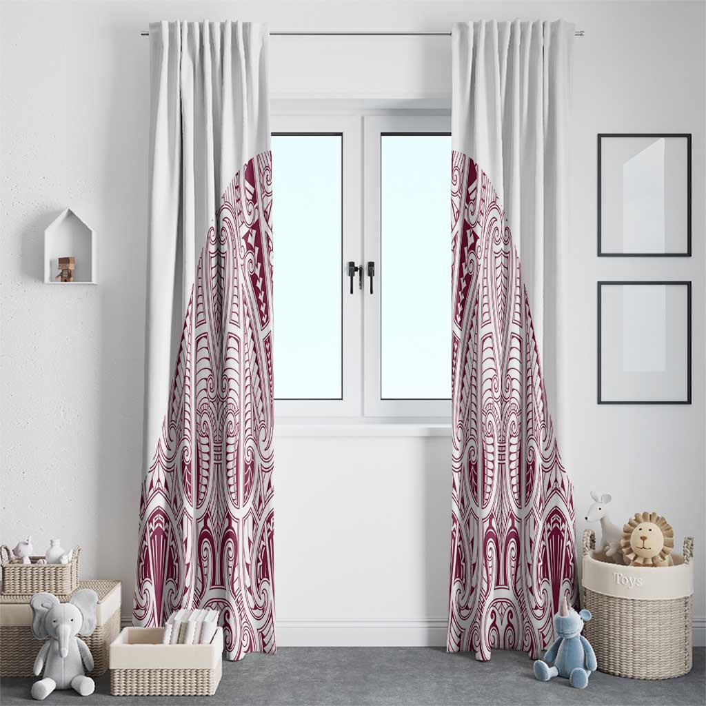 Queensland Maori Rugby Nga Hau e Wha Window Curtain White Motif