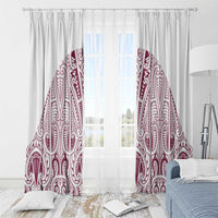 Queensland Maori Rugby Nga Hau e Wha Window Curtain White Motif