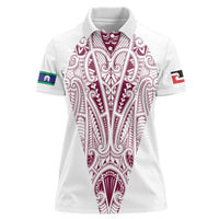 Queensland Maori Rugby Nga Hau e Wha Women Polo Shirt White Motif