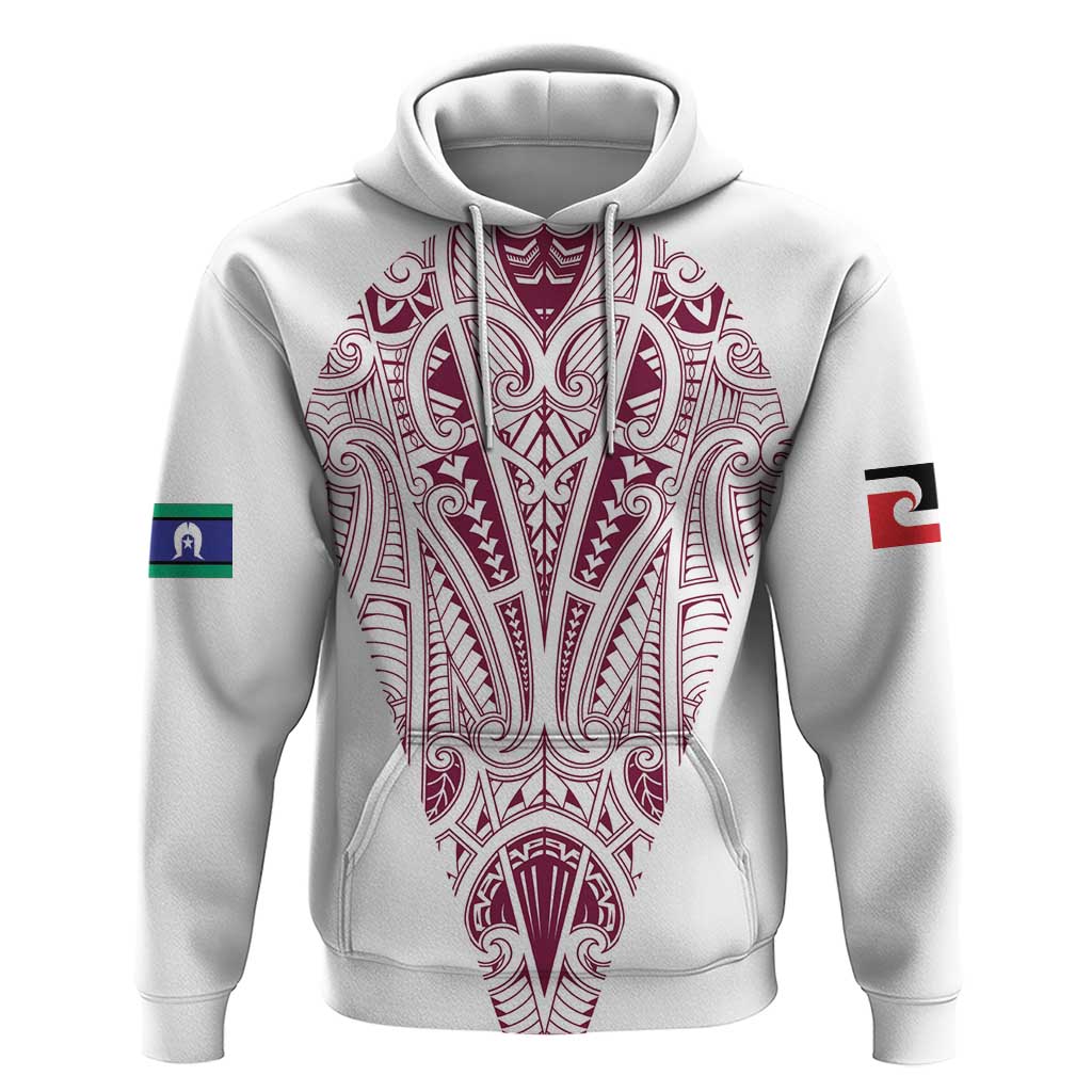 Queensland Maori Rugby Nga Hau e Wha Zip Hoodie White Motif