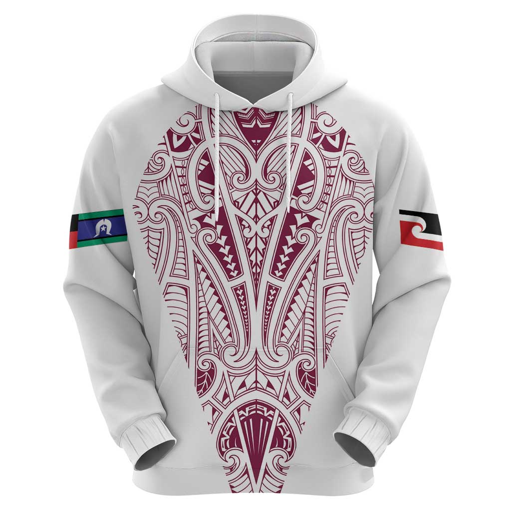 Queensland Maori Rugby Nga Hau e Wha Zip Hoodie White Motif