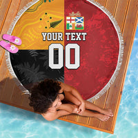 Custom British Lions-AUNZ Beach Blanket Australia-New Zealand Indigenous Motif