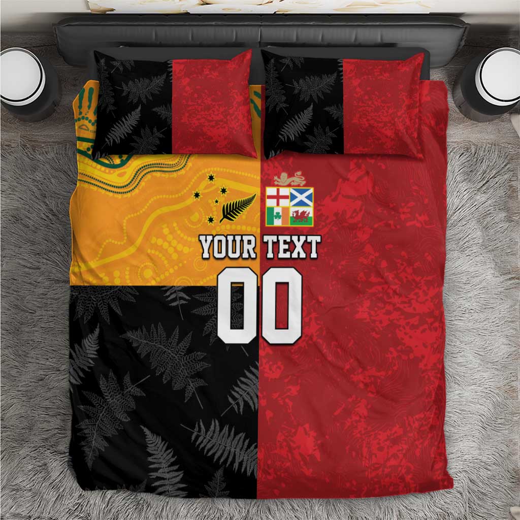 Custom British Lions-AUNZ Bedding Set Australia-New Zealand Indigenous Motif LT9 Red - Polynesian Pride