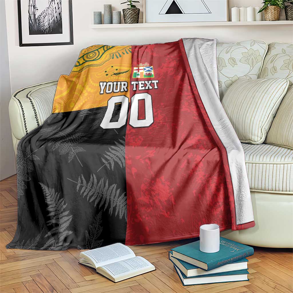 Custom British Lions-AUNZ Blanket Australia-New Zealand Indigenous Motif LT9 Red - Polynesian Pride