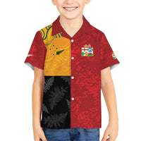 Custom British Lions-AUNZ Kid Hawaiian Shirt Australia-New Zealand Indigenous Motif LT9 Kid Red - Polynesian Pride