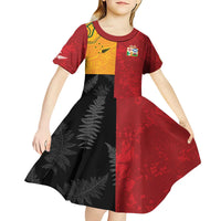 Custom British Lions-AUNZ Kid Short Sleeve Dress Australia-New Zealand Indigenous Motif