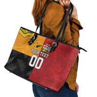 Custom British Lions-AUNZ Leather Tote Bag Australia-New Zealand Indigenous Motif