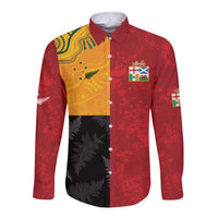 Custom British Lions-AUNZ Long Sleeve Button Shirt Australia-New Zealand Indigenous Motif