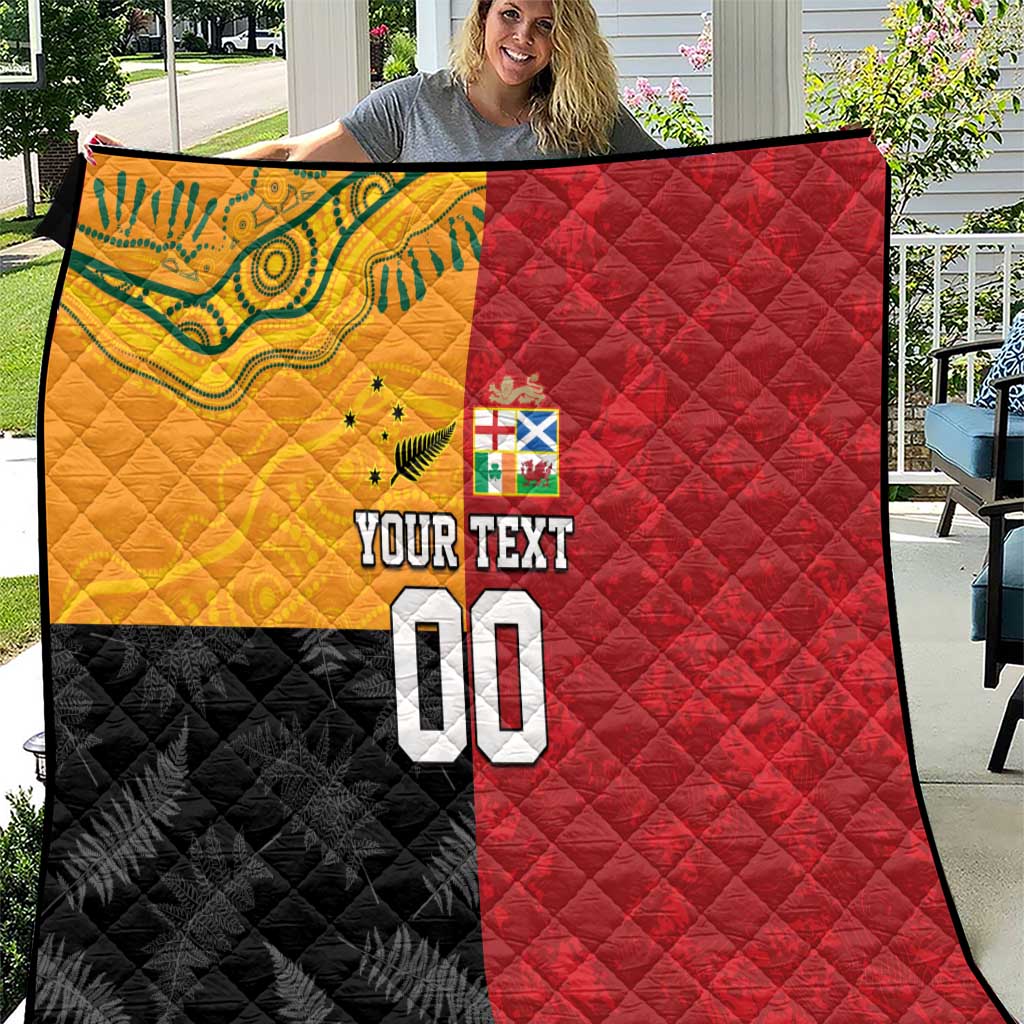 Custom British Lions-AUNZ Quilt Australia-New Zealand Indigenous Motif LT9 Red - Polynesian Pride