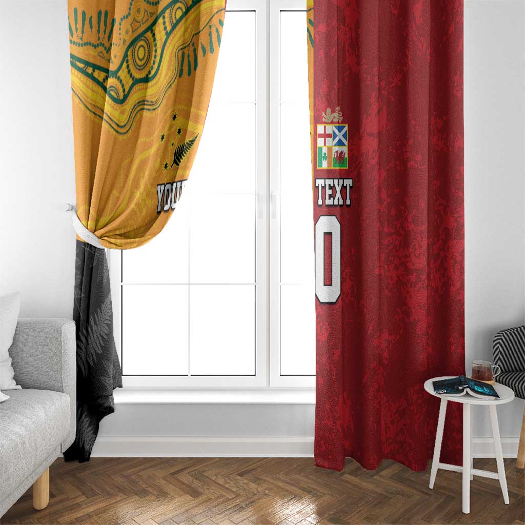 Custom British Lions-AUNZ Window Curtain Australia-New Zealand Indigenous Motif