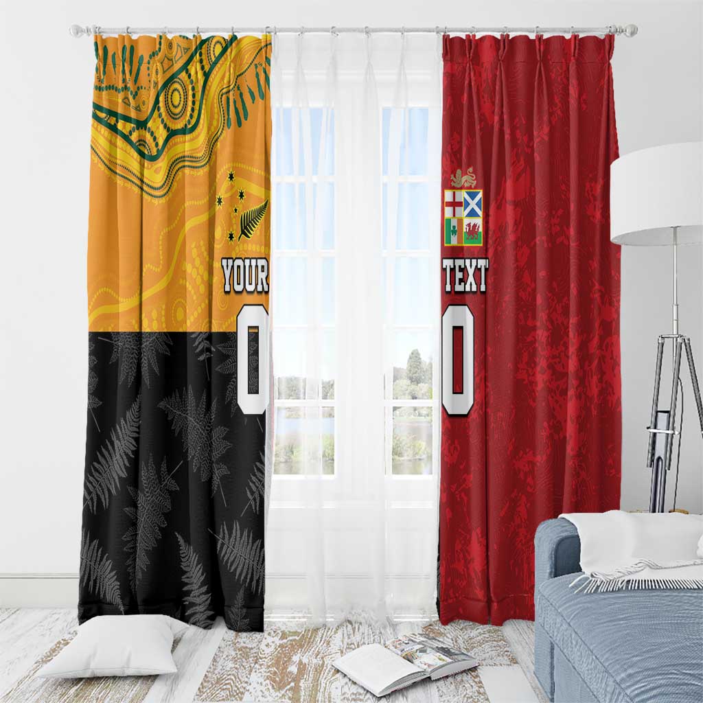 Custom British Lions-AUNZ Window Curtain Australia-New Zealand Indigenous Motif