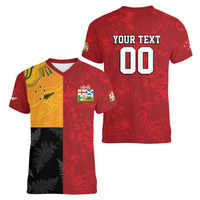 Custom British Lions-AUNZ Women V-Neck T-Shirt Australia-New Zealand Indigenous Motif