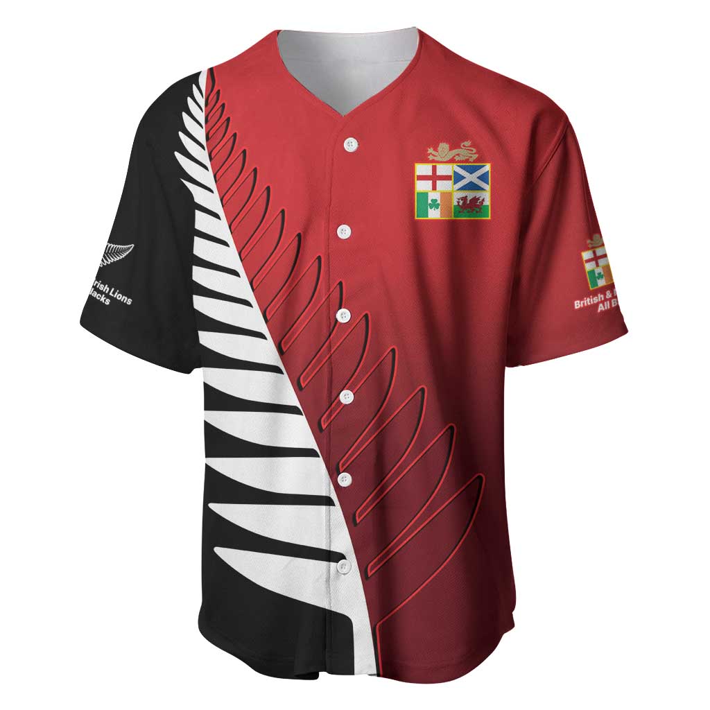 Custom British Lions New Zealand Baseball Jersey Half Black Fern