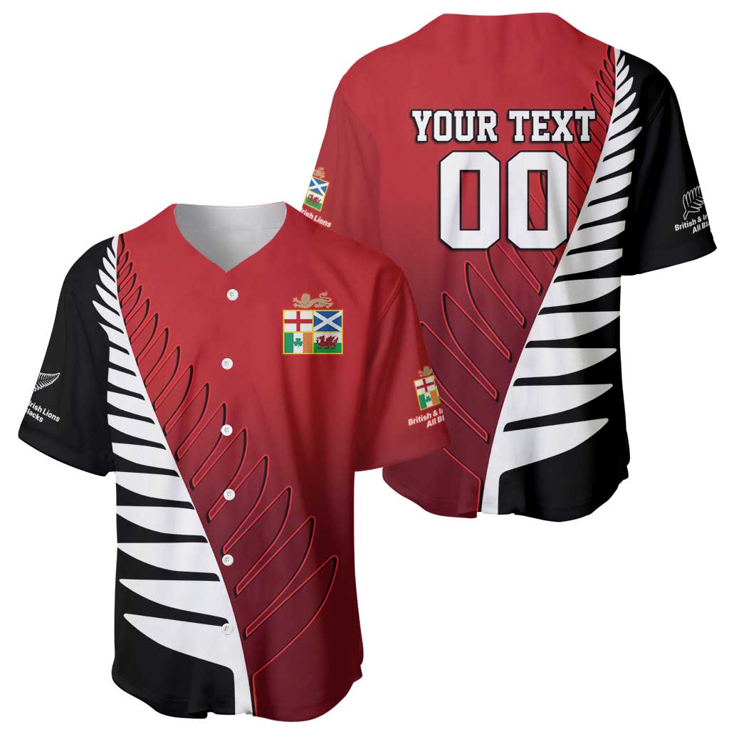 Custom British Lions New Zealand Baseball Jersey Half Black Fern