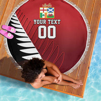 Custom British Lions New Zealand Beach Blanket Half Black Fern