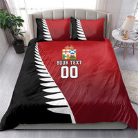 Custom British Lions New Zealand Bedding Set Half Black Fern
