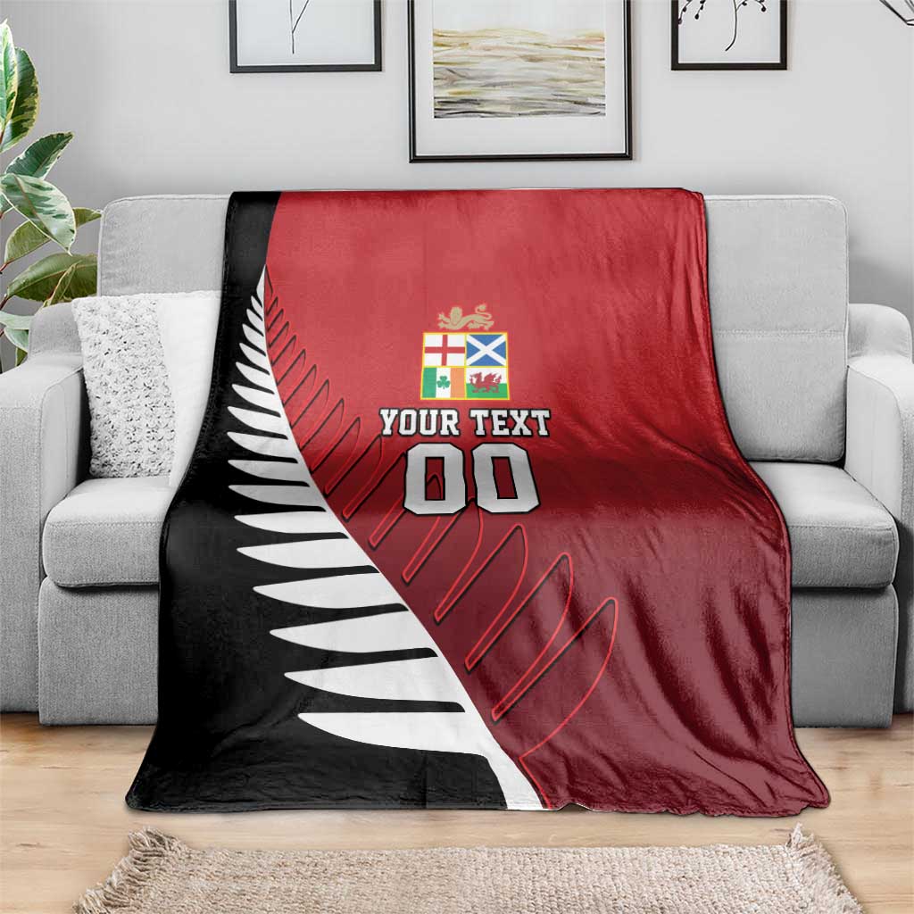 Custom British Lions New Zealand Blanket Half Black Fern