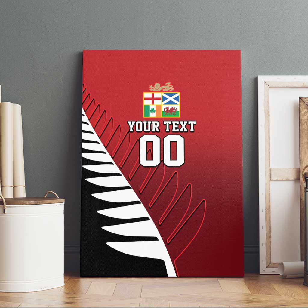 Custom British Lions New Zealand Canvas Wall Art Half Black Fern