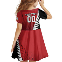 Custom British Lions New Zealand Family Matching Long Sleeve Bodycon Dress and Hawaiian Shirt Half Black Fern LT9 - Polynesian Pride