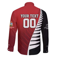 Custom British Lions New Zealand Family Matching Long Sleeve Bodycon Dress and Hawaiian Shirt Half Black Fern LT9 - Polynesian Pride