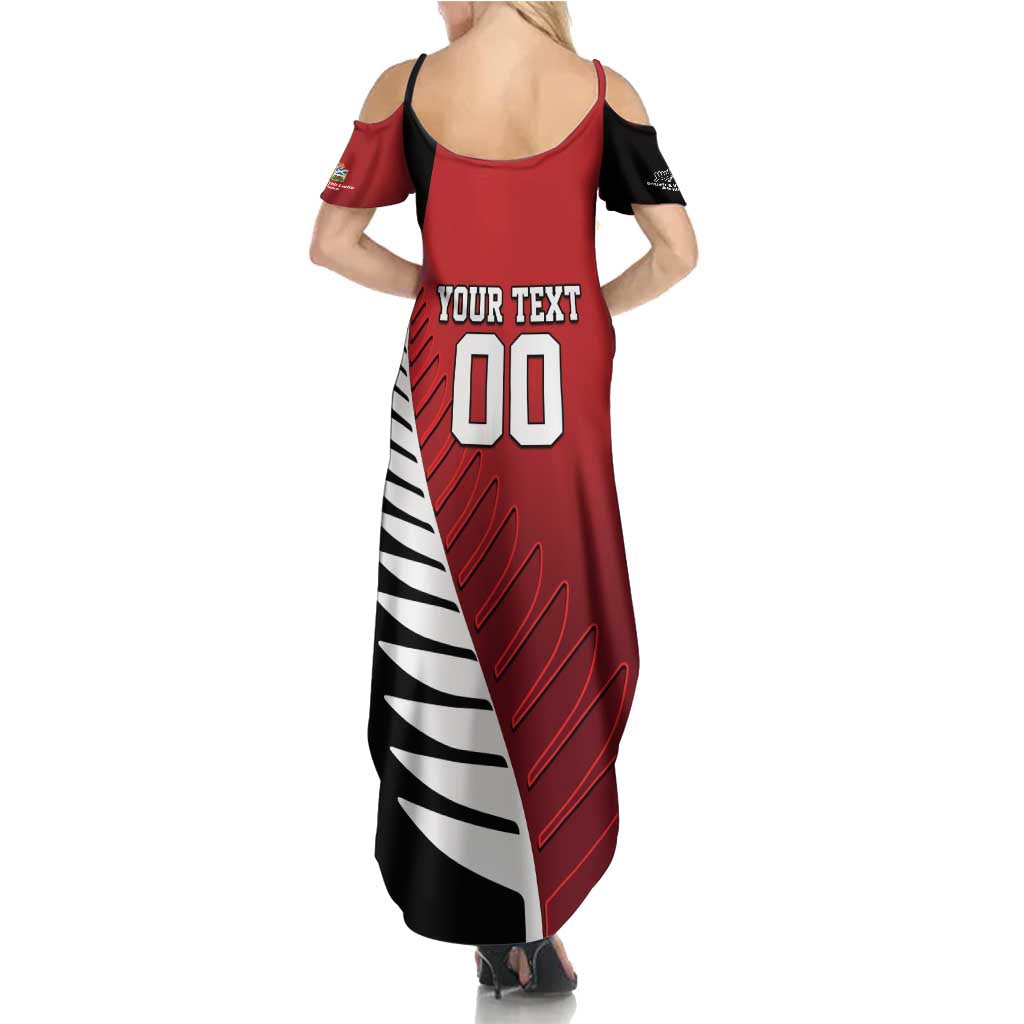 Custom British Lions New Zealand Family Matching Summer Maxi Dress and Hawaiian Shirt Half Black Fern