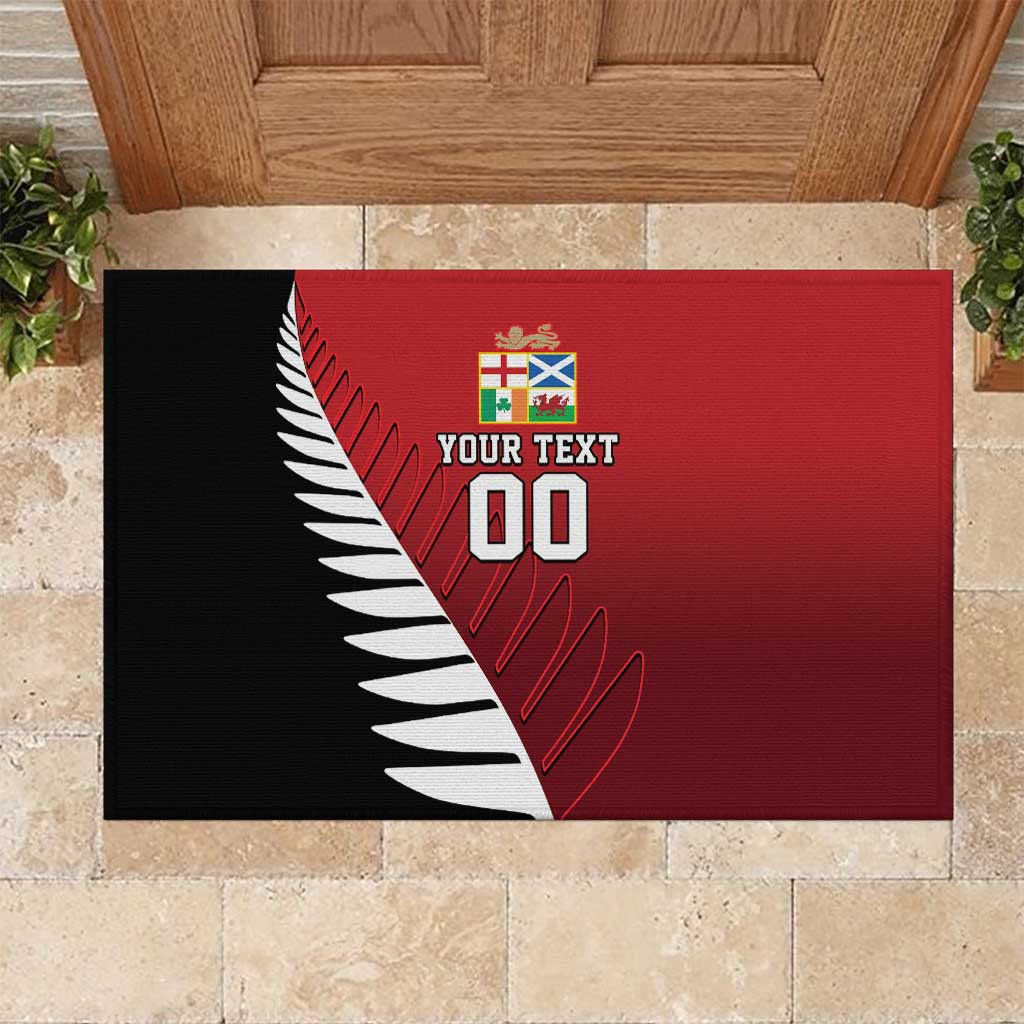 Custom British Lions New Zealand Rubber Doormat Half Black Fern