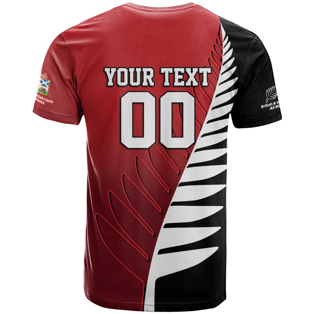 Custom British Lions New Zealand T Shirt Half Black Fern