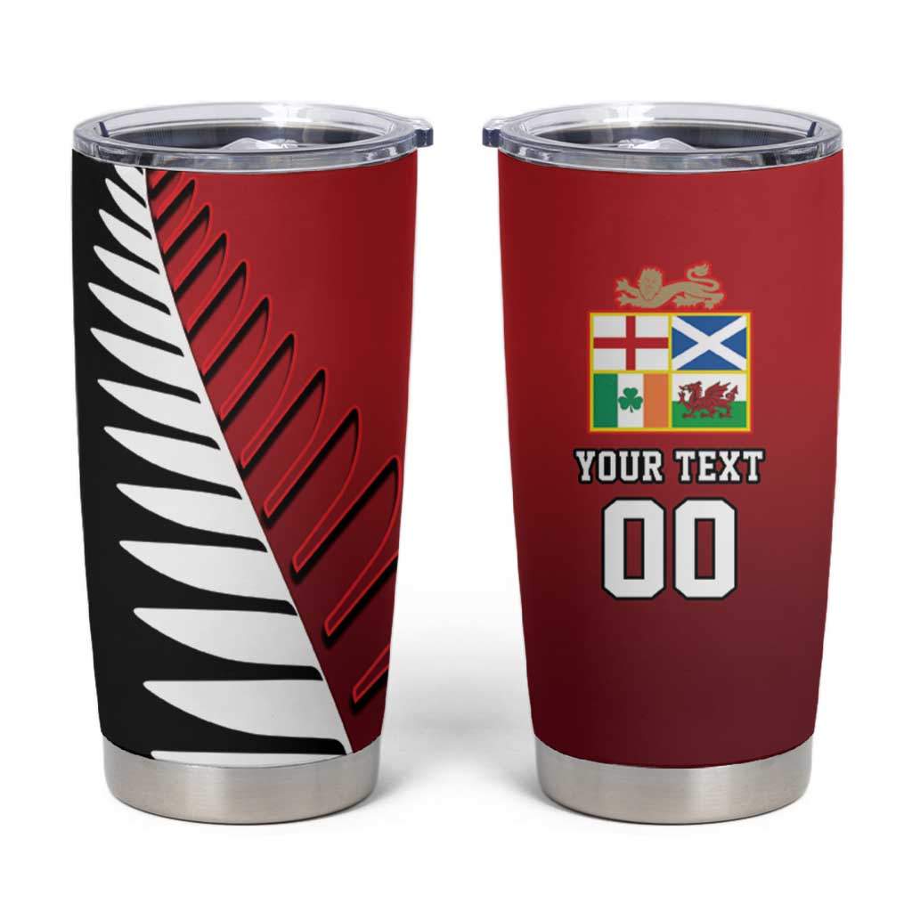 Custom British Lions New Zealand Tumbler Cup Half Black Fern