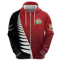 Custom British Lions New Zealand Zip Hoodie Half Black Fern