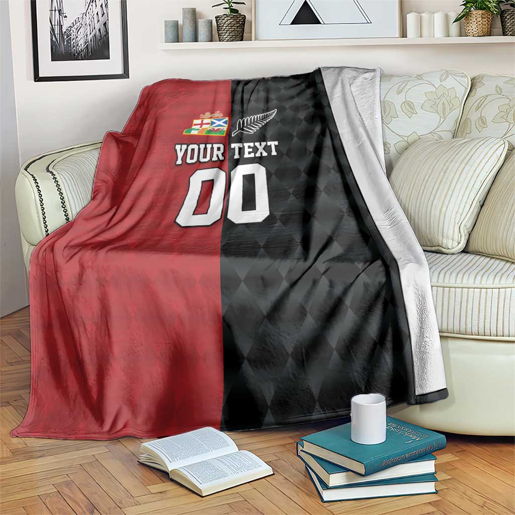 Custom British Lions New Zealand Blanket Sporty Style LT9 Black - Polynesian Pride