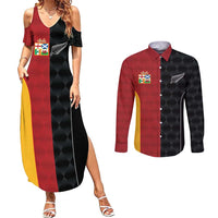 Custom British Lions New Zealand Couples Matching Summer Maxi Dress and Long Sleeve Button Shirt Sporty Style
