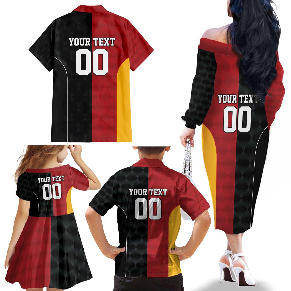 Custom British Lions New Zealand Family Matching Off The Shoulder Long Sleeve Dress and Hawaiian Shirt Sporty Style