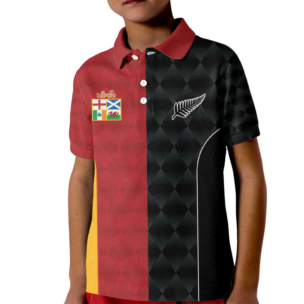 Custom British Lions New Zealand Kid Polo Shirt Sporty Style LT9 Kid Black - Polynesian Pride