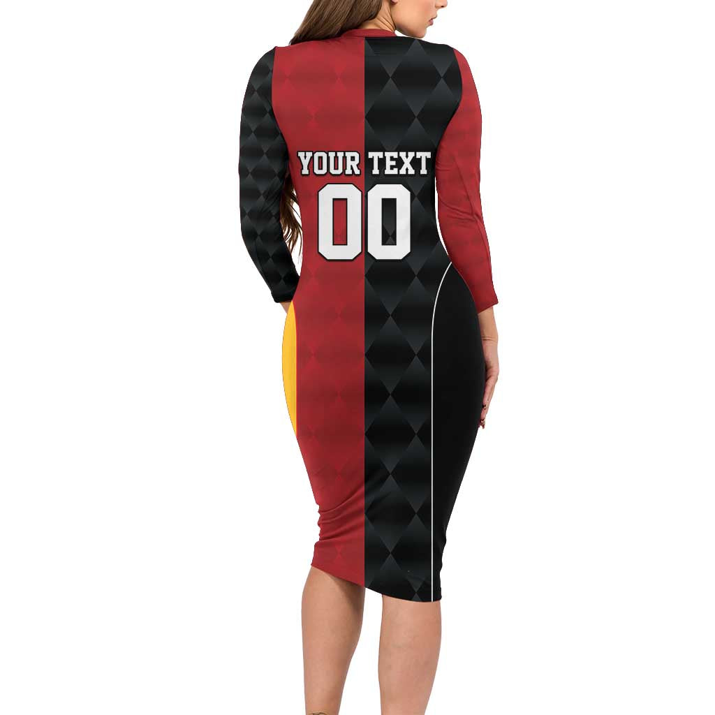 Custom British Lions New Zealand Long Sleeve Bodycon Dress Sporty Style