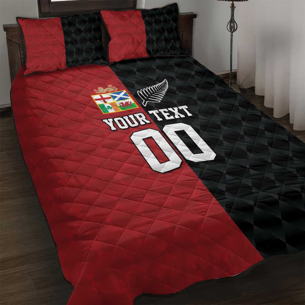 Custom British Lions New Zealand Quilt Bed Set Sporty Style