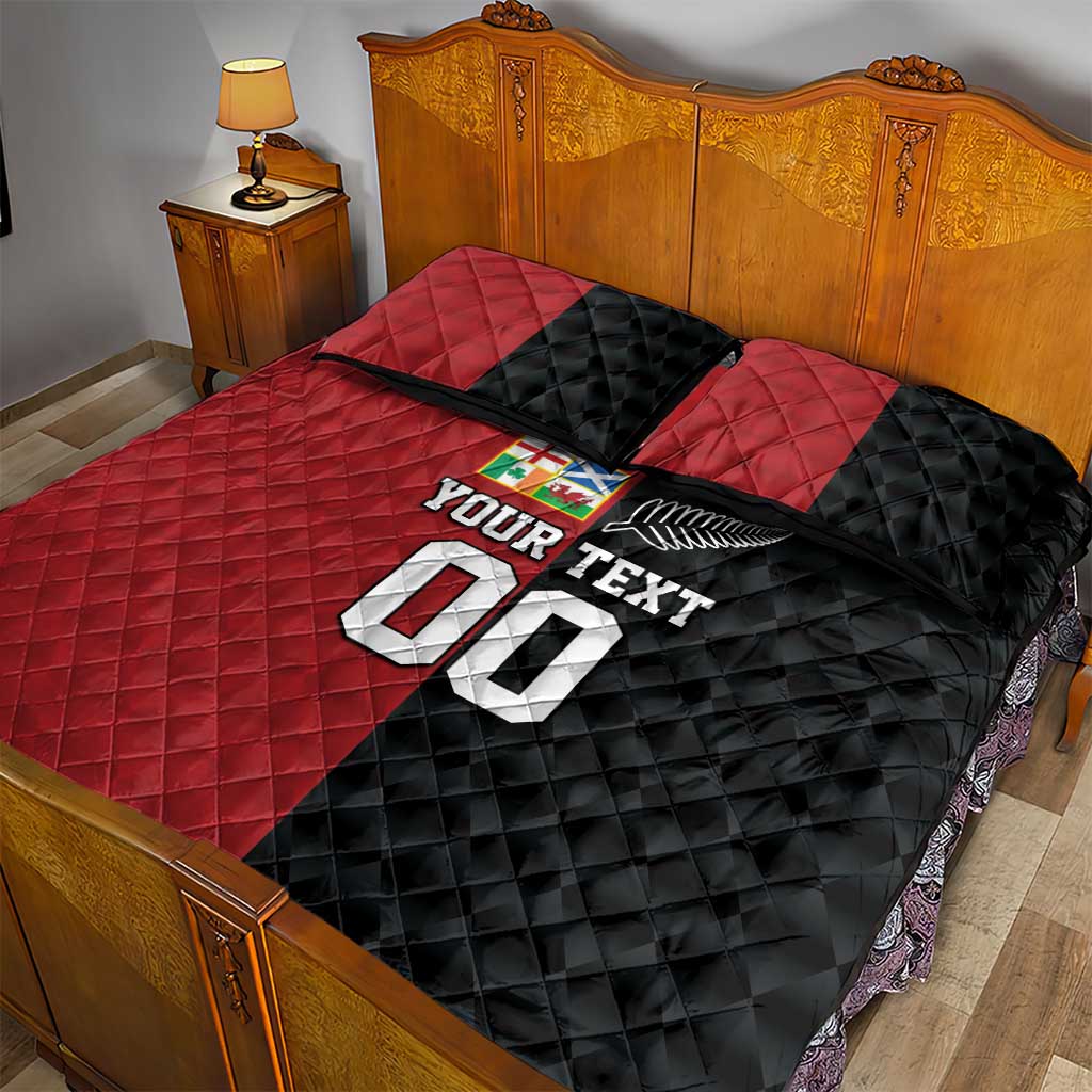 Custom British Lions New Zealand Quilt Bed Set Sporty Style