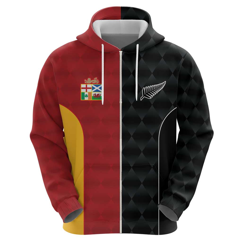 Custom British Lions New Zealand Zip Hoodie Sporty Style