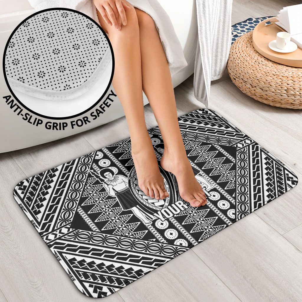 Fiji Custom Rugby National Heritage Bathroom Set Black Traditional Masi Inspired