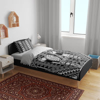 Fiji Custom Rugby National Heritage Bedding Set Black Traditional Masi Inspired
