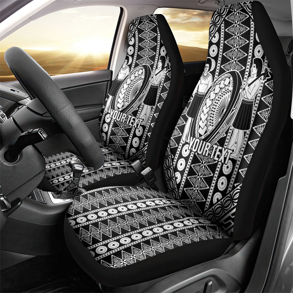 Fiji Custom Rugby National Heritage Car Seat Cover Black Traditional Masi Inspired