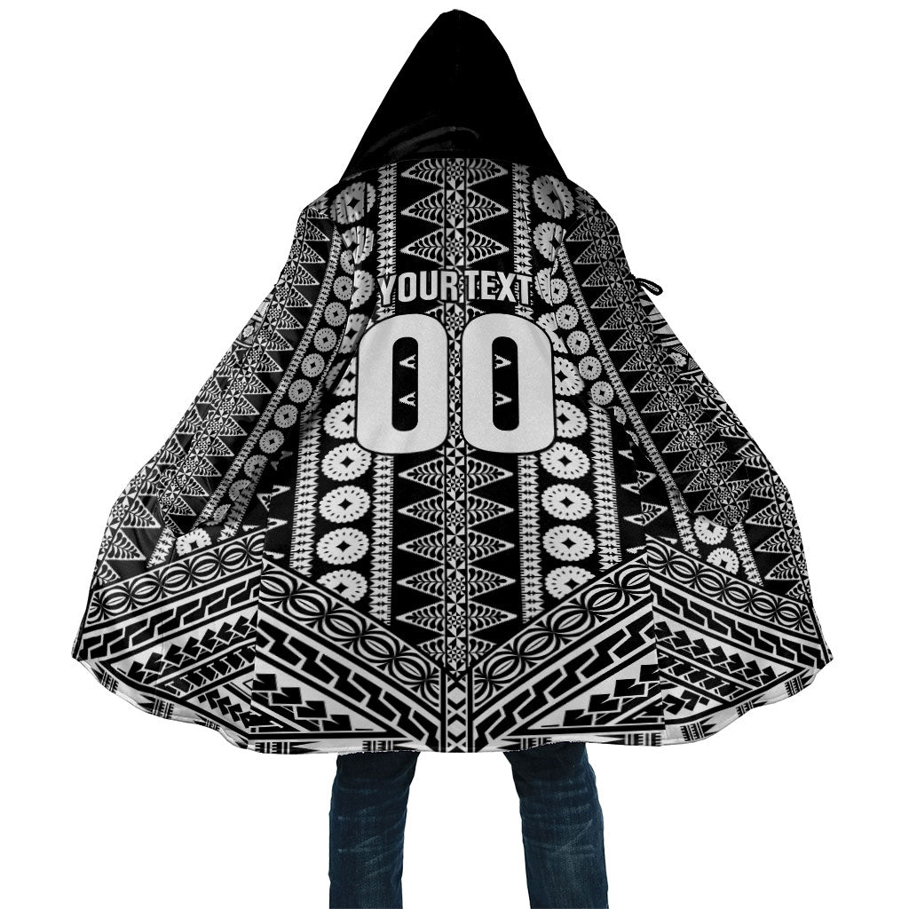 Fiji Custom Rugby National Heritage Cloak Black Traditional Masi Inspired
