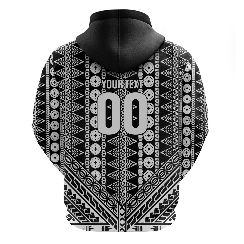 Fiji Custom Rugby National Heritage Hoodie Black Traditional Masi Inspired