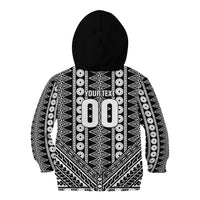 Fiji Custom Rugby National Heritage Kid Hoodie Black Traditional Masi Inspired