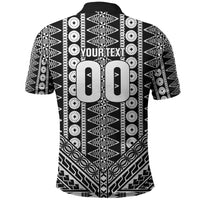 Fiji Custom Rugby National Heritage Polo Shirt Black Traditional Masi Inspired