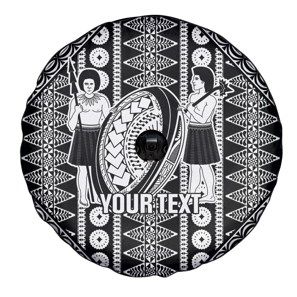 Fiji Custom Rugby National Heritage Spare Tire Cover Black Traditional Masi Inspired