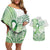 Its Okay Green Ribbon Personalised Couples Matching Off Shoulder Short Dress and Hawaiian Shirt Polynesian Depression Awareness