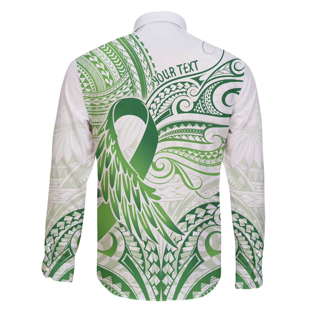 Its Okay Green Ribbon Personalised Family Matching Off Shoulder Short Dress and Hawaiian Shirt Polynesian Depression Awareness